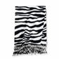 Vrouwen zebraprint faux kasjmier sjaal Dikte warme winter sjaal en wikkel met kwastjes