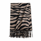 Vrouwen zebraprint faux kasjmier sjaal Dikte warme winter sjaal en wikkel met kwastjes