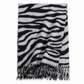 Vrouwen zebraprint faux kasjmier sjaal Dikte warme winter sjaal en wikkel met kwastjes