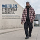 Unisex casual overhemd met een losse pasvorm, ruitpatroon en knoopsluiting, geschikt voor heren en dames