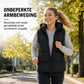 Dames gewatteerd bodywarmertje met capuchon, verstelbare trekkoord en volledige rits