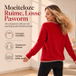 Dameskerstmis Sneeuwvlok Jaquard Gebreide Trui Ronde Hals Losse Pasen Pullover voor Herfst en Winter