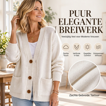 Dames losvallend V-hals vest