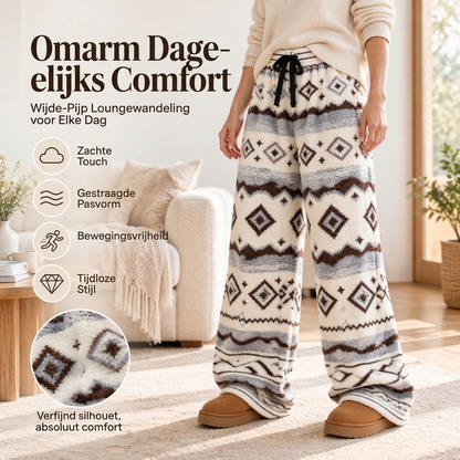 Dames vintage warme comfortabele wijde broek