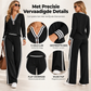 Tweedelige Dames Set met V-hals en Wijde Broek