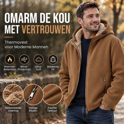 Casual herenjack met capuchon en warme voering