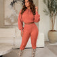 Dames Casual Kabeltrui met Capuchon en Legging Set