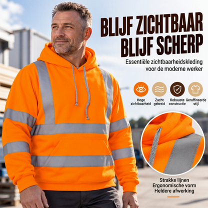 Heren High Visibility Reflecterende Rits Hoodie